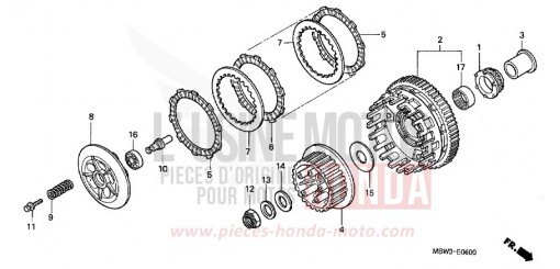 EMBRAYAGE (CBR600F) CBR600F2 de 2002